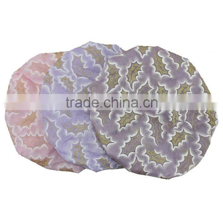 double-deck waterproof nylon mesh Shower Cap Makeup cap