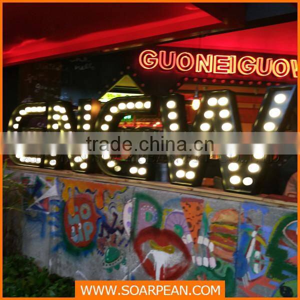 Commercial mall exhibition display metal letters with led