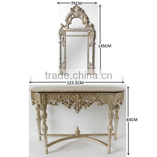 Mirror Bedside Console Table With Marble Top Luxury