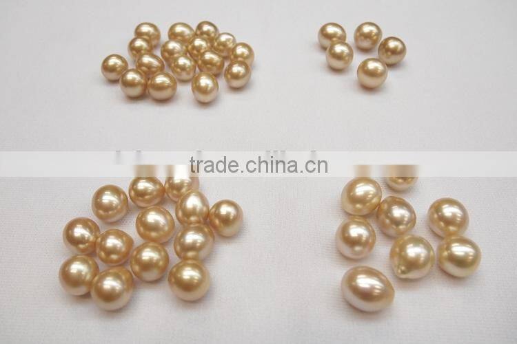 10-11 mm golden raindrop freshwater pearl beads