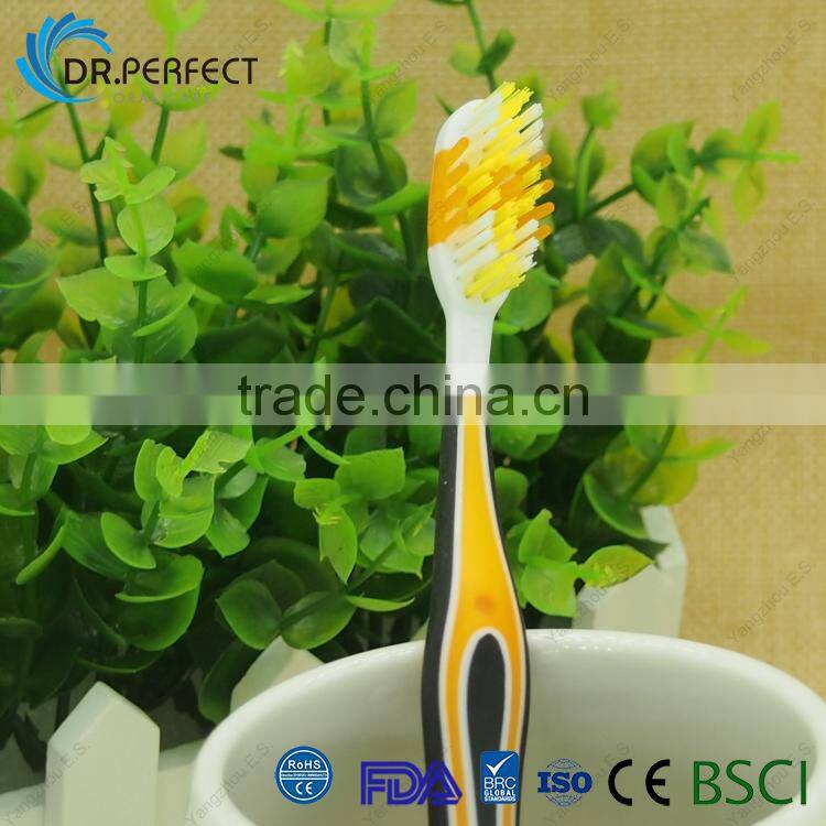 dental care rubber bristle rubber handle with cleaner adult toothbrush