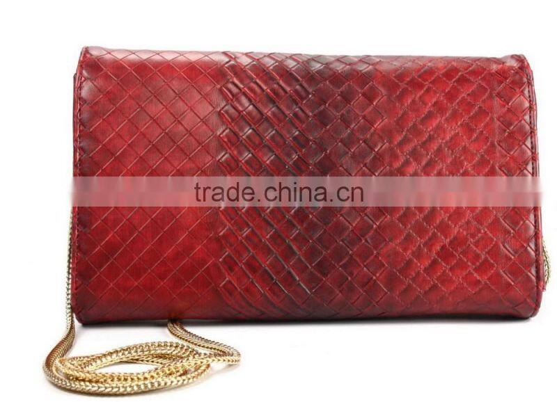 Ladies 2016 fashion knitting fabric envelope clutch bag
