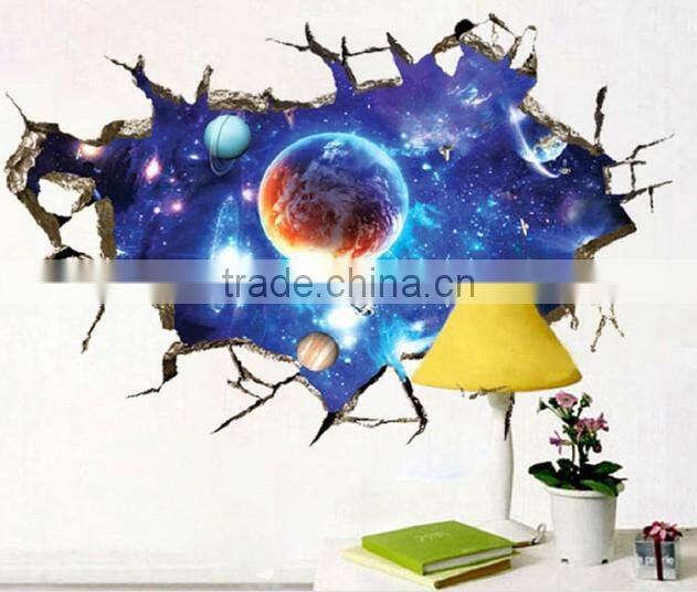 Space and Planets design Adhesive 3D Wall paper , Wall sticker
