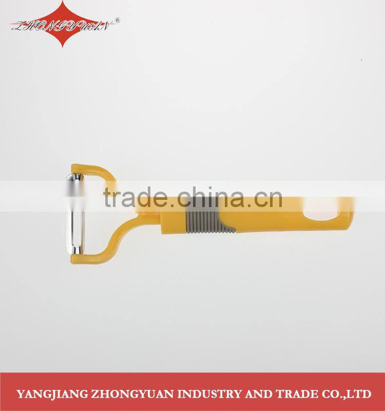 Stylish Stainless steel Y shape vegetable peeler with soft ABS handle