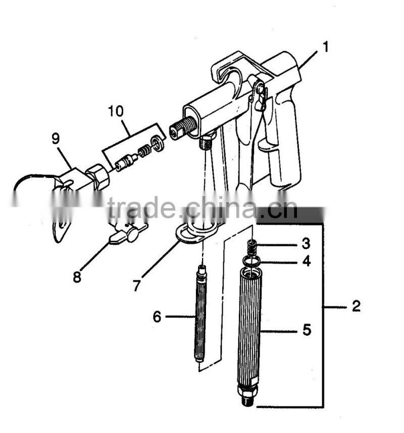 Portable Airless Spray Guns Of Silver Guns For High Ratio Paint