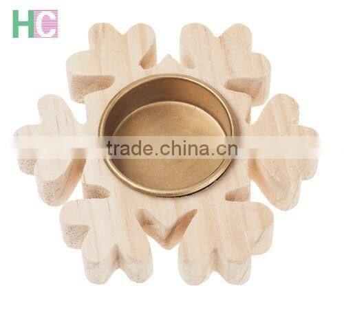 Unfinished Wood Letter Shape Candle Holders