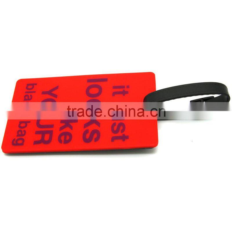 Customized logo promotional silicone/pvc luggage tag name tag for travel