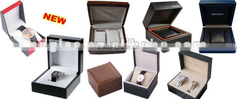 Screen logo black paint wooden watch box