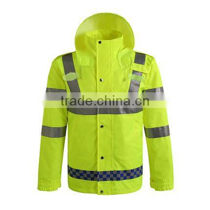 blue waterproof safety reflective jacket for night work and cleaner, safety guard