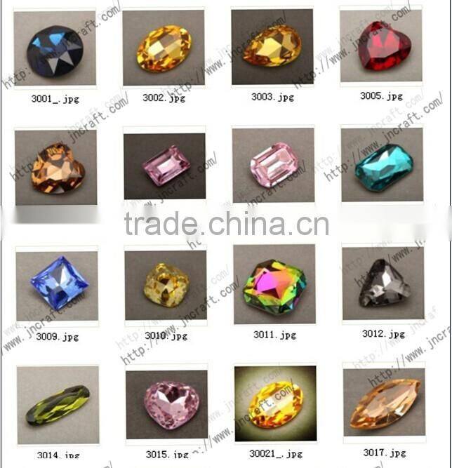 2015 crystal loose fancy stone jewelry findings components