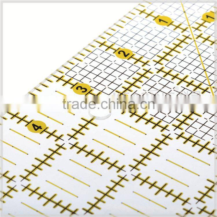 Kearing brand 6.5"*6.5" rigid plastic transplant square patchwork ruler for sewing design#KPR65D