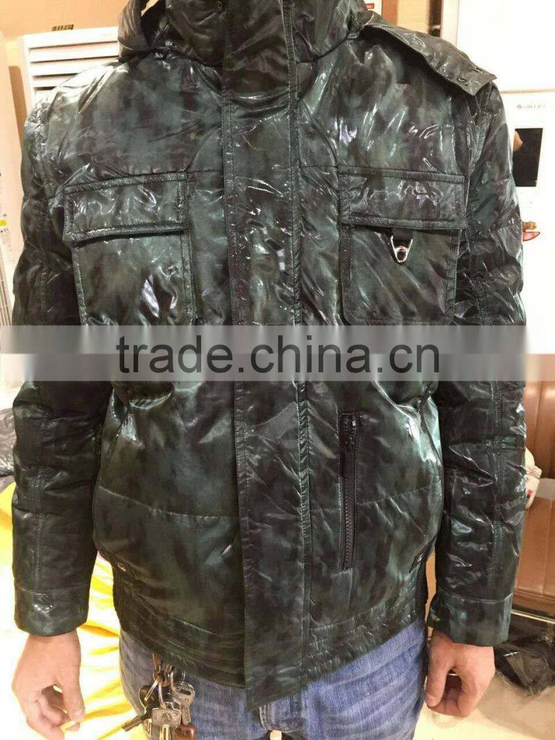 GZY mens down jacket fashionable Europe model top quality 2017 china export cheap slim stock guangzhou warehouse