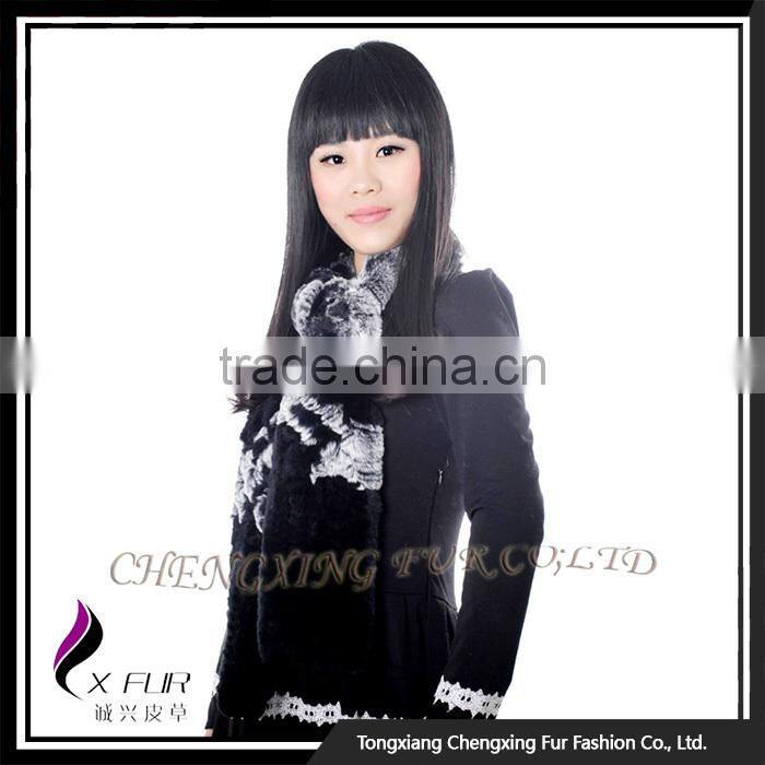 CX-S-164C High Quality Fashion Lady OEM Real Fur Scarf And Shawl 2016 For Promotional