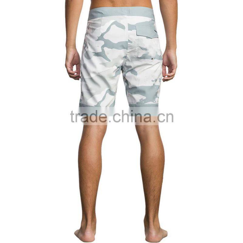 Mens Boardshorts For Daily Surf Sessions Custom Polyester Elastane Beachwear Quick Drying Stretch Fabric Swim Trunk