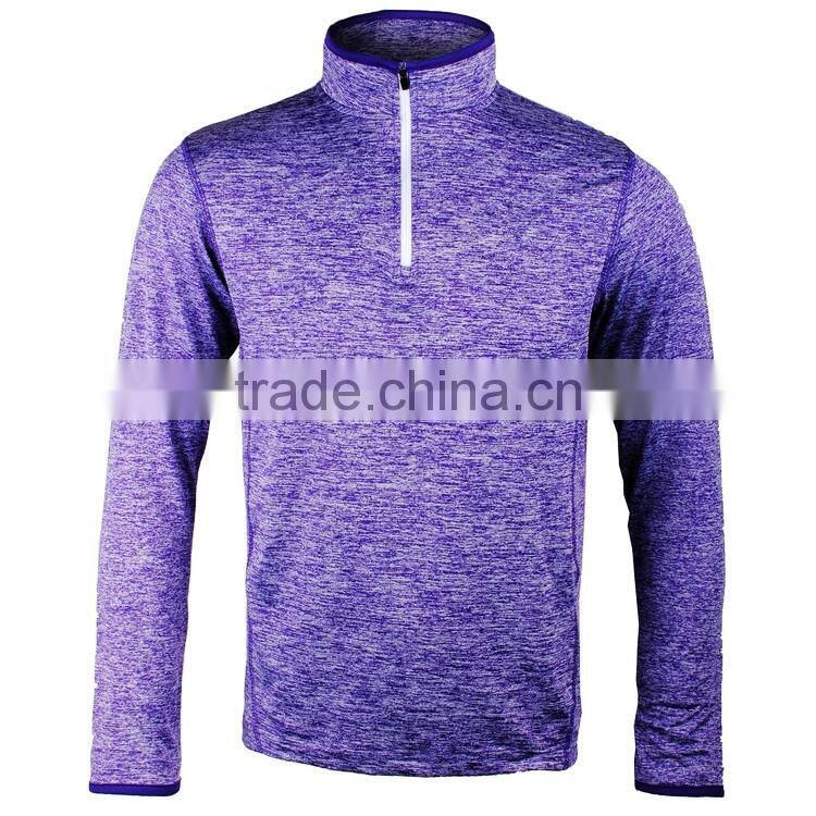 Women's Dry Fit Half Zip Neck Long Sleeve Sports Shirt Custom Zip Polyester Shirts