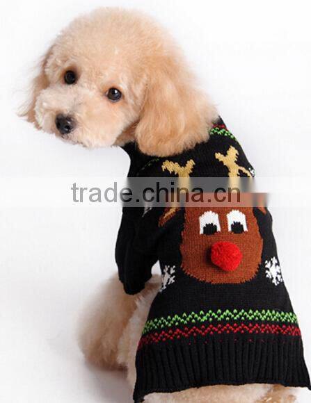 new arrival reindeer thick christmas dog knitted sweater