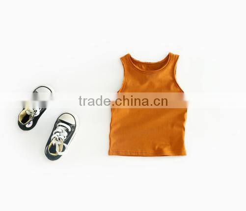 Cute Baby Sleveless Singlet Knit Cotton Fabric Mini Shirt Children Clothing