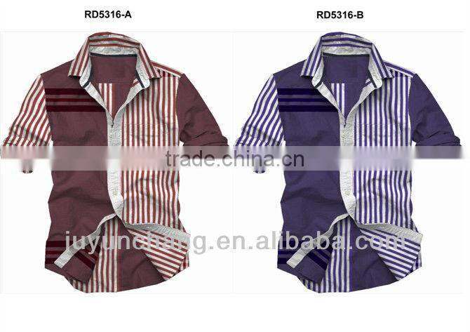2014 new style yarn dyed short sleeve casual shirt