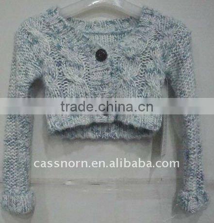 100 acrylic long sleeve ladies sweater top with button
