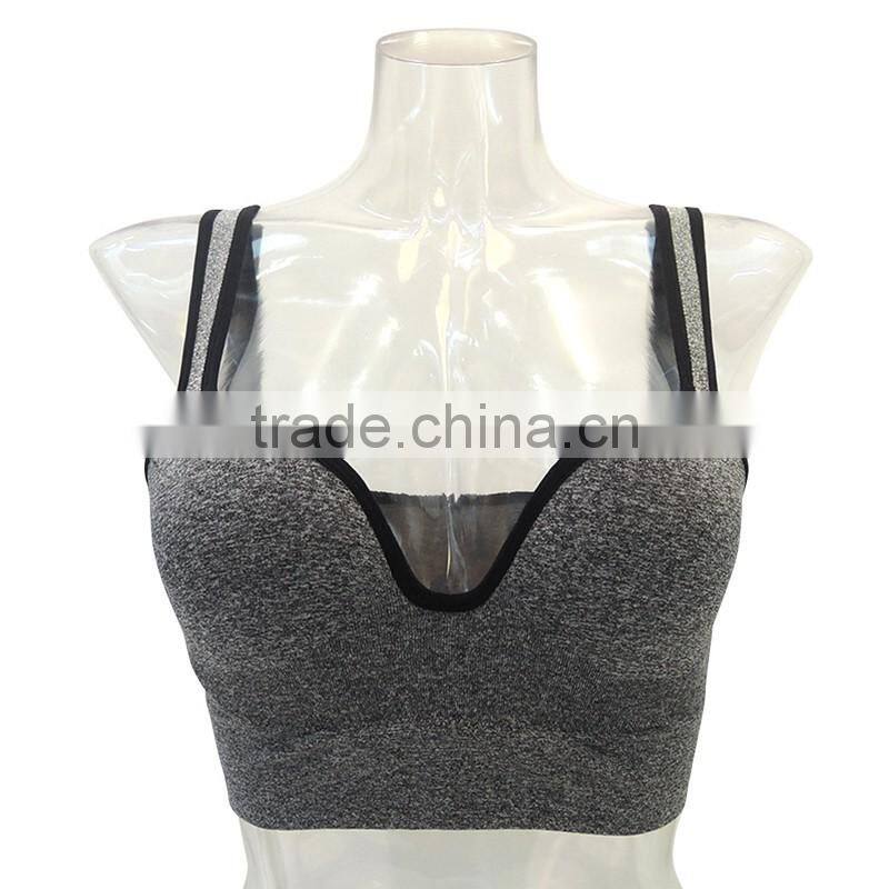 Grey push up bra underwear sexy women lingerie bra top seamless plain sport bra