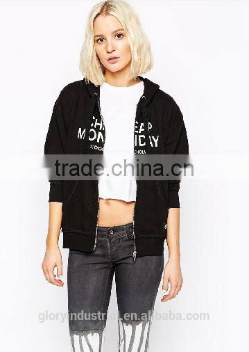Cheap Printed Logo women fleece jacket 2015