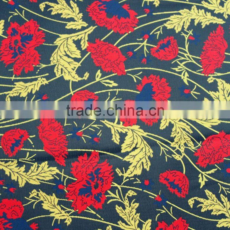 High quality fashion style garment fabric, wonderful flower jacquard fabric
