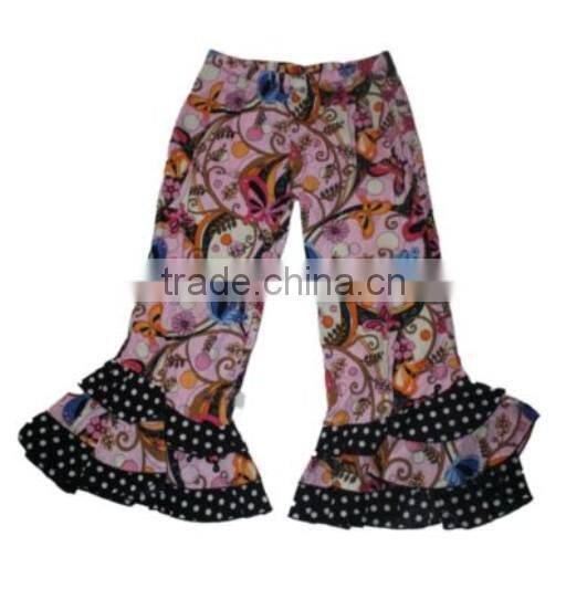 whole price solid ruffle baby girl pants factory supply new casual chidren petti pants ruffle high quality cotton legging