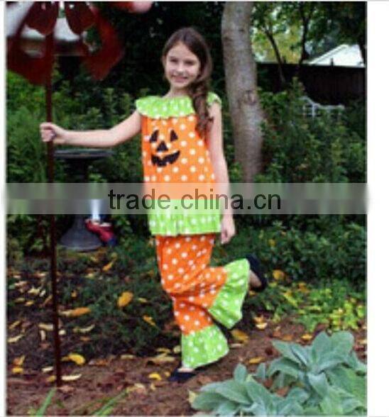 Upcoming Holloween Festival Orange Clothing Pumpkin Shaped Sleeveless Clothes Set