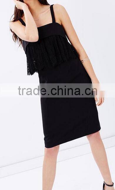 Runwaylover EY2200D New Design 2017 Ladies Fashion Lace Tassel Casual Dress