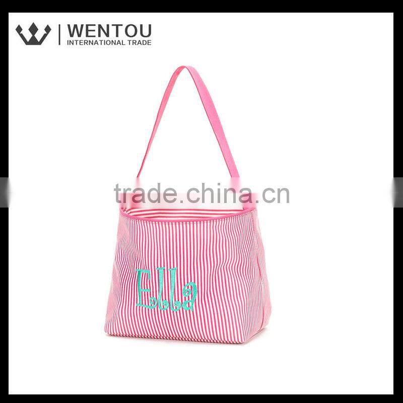 Wholesale Monogrammed candy Stripe Easter bucket