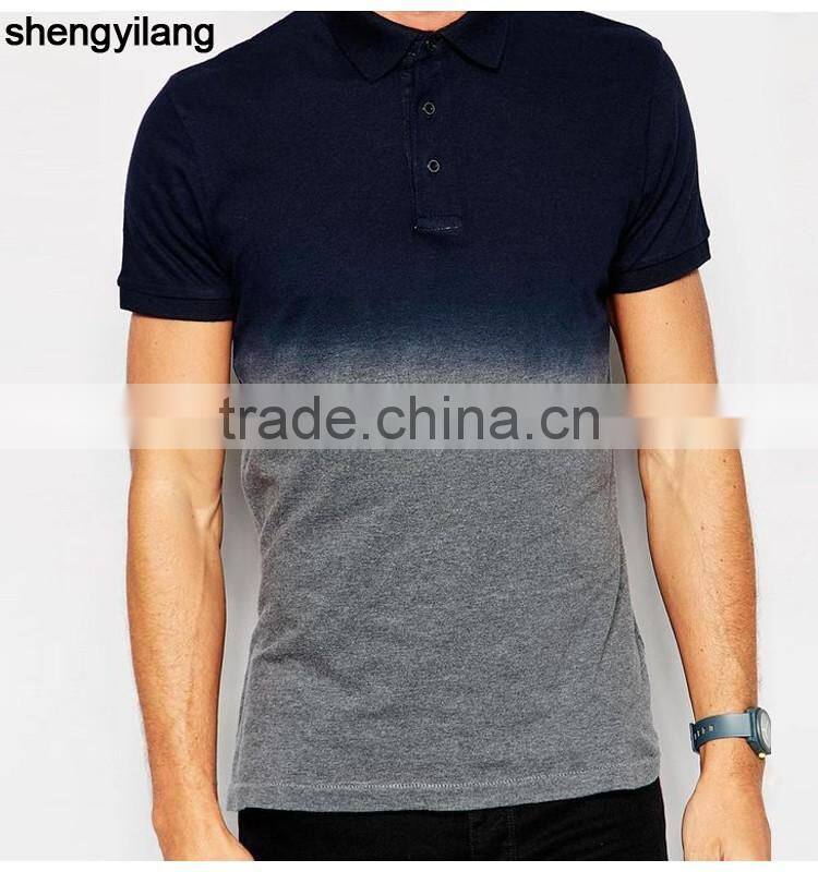 high quality best seller two colour dip-dye/tie dyed polo shirt for men from China