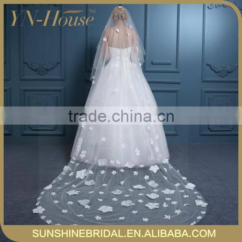 wedding lace edge bridal veil with comb