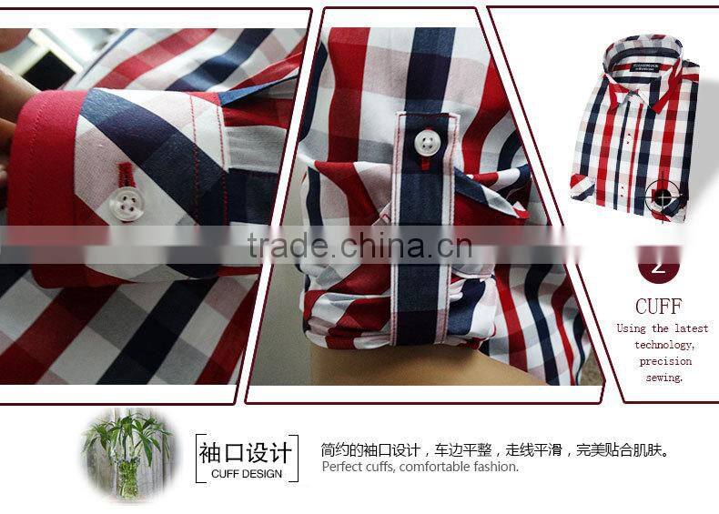 2017 latest plaids mens shirtslong sleeves with two pockets