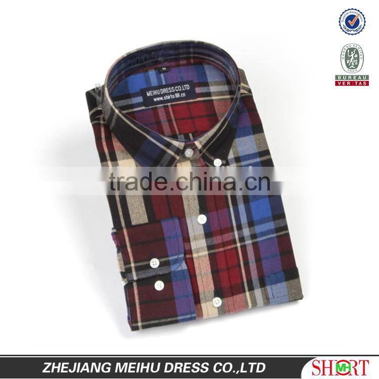 Latest fashion design Mens casual dress multi plaids flannel warm shirts