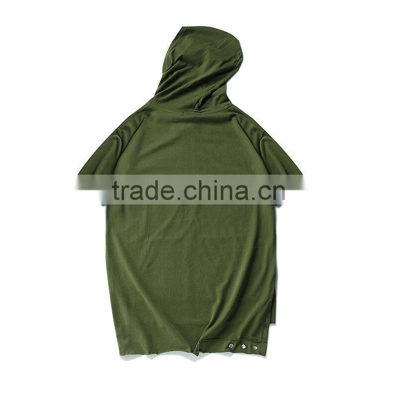 Cotton Short sleeve hoodie Army greem t shirt men for resale