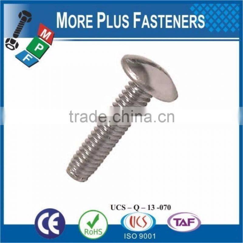 Made in Taiwan Brass Stainless Steel Zinc Plated Round Slot Machine Screw