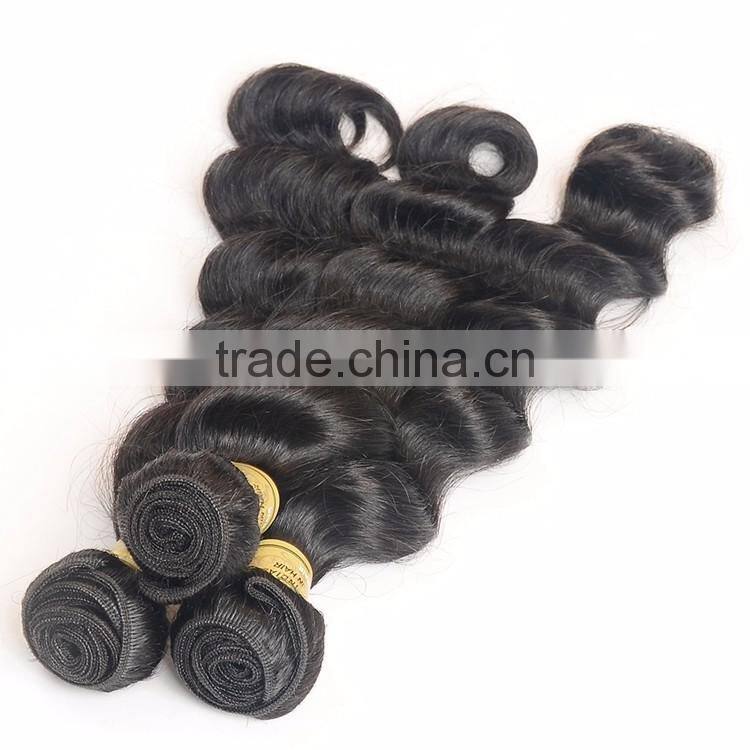 100 Human Hair Weave Color #4, Very Cheap Grade 6A Peruvian Deep Wave Virgin Hair