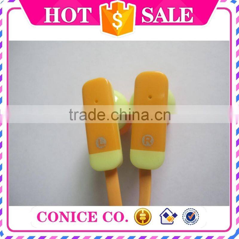 china factory directly sale flat cable wired mini earphones for mobile phone