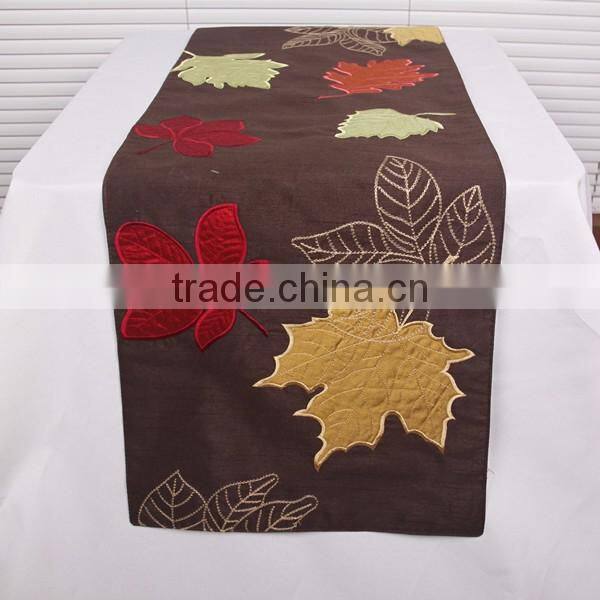 nice embroidery designs maple leaf table runner for decoration