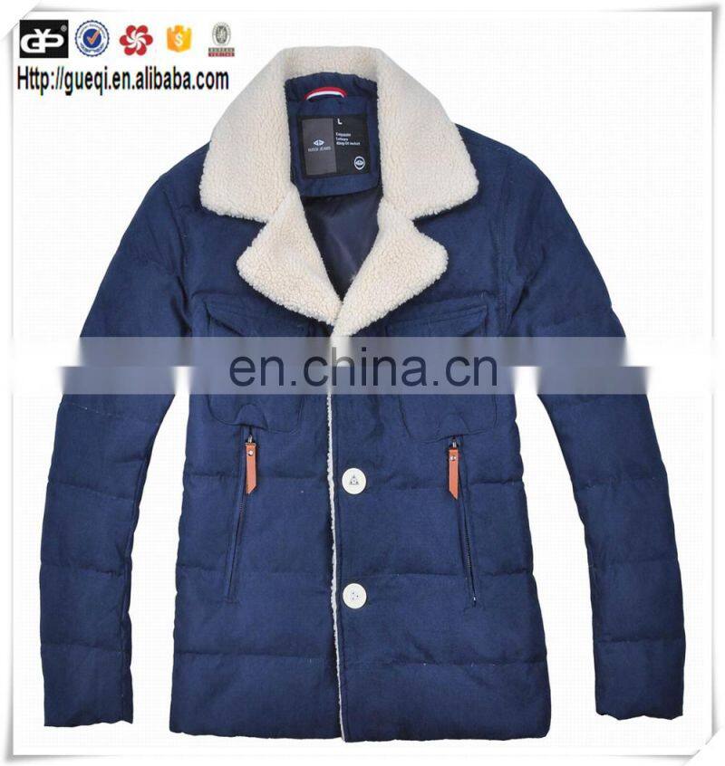 2015 blue lapel collar corduroy fabric men's suit