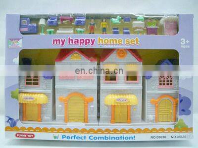 hot sell flashing light and music plastic b/o villa toys