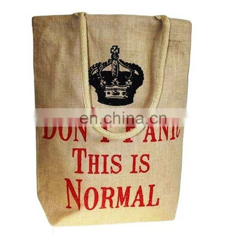 Fashion custom printing promotion jute bag