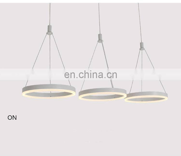 Restaurant chandelier three head simple modern restaurant lamp creative art LED strip dining room lamp black table lamp