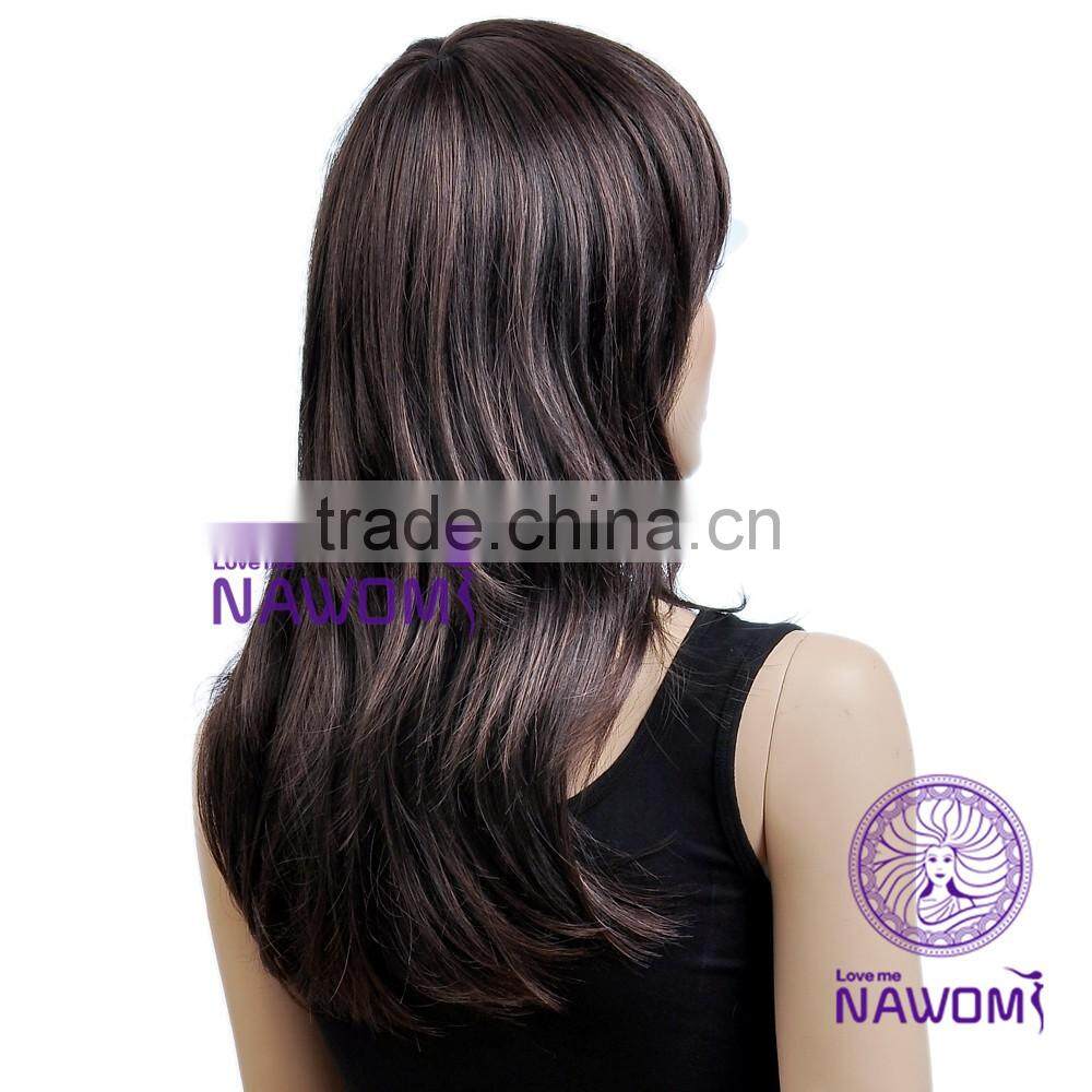 fashion ladies slanting bang wigs fair