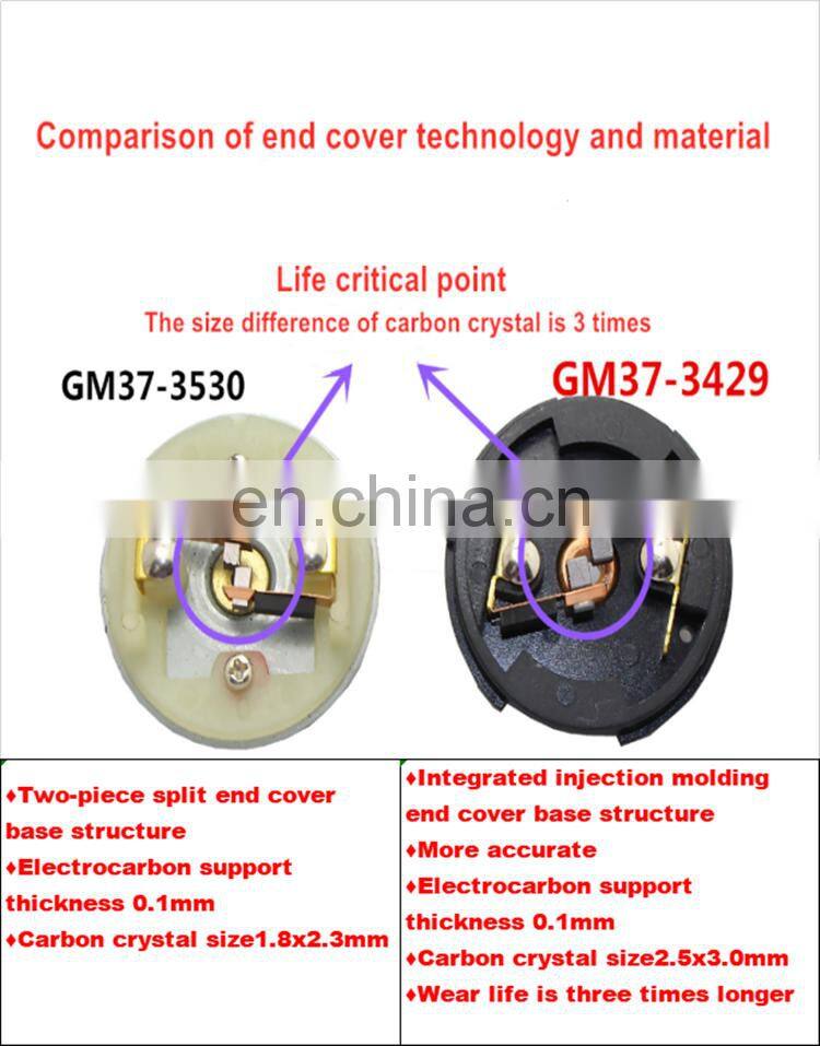 chihai motor CHR-GM37-3429 Carbon Brush large torque dc 12v metal gear reduction motor for climbing robot ,ATM devices
