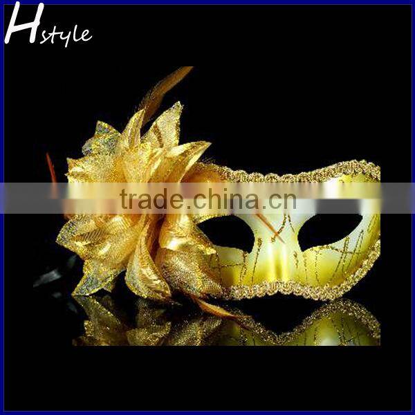 party mask, venetian mask, halloween mask with purple feather flower SC072