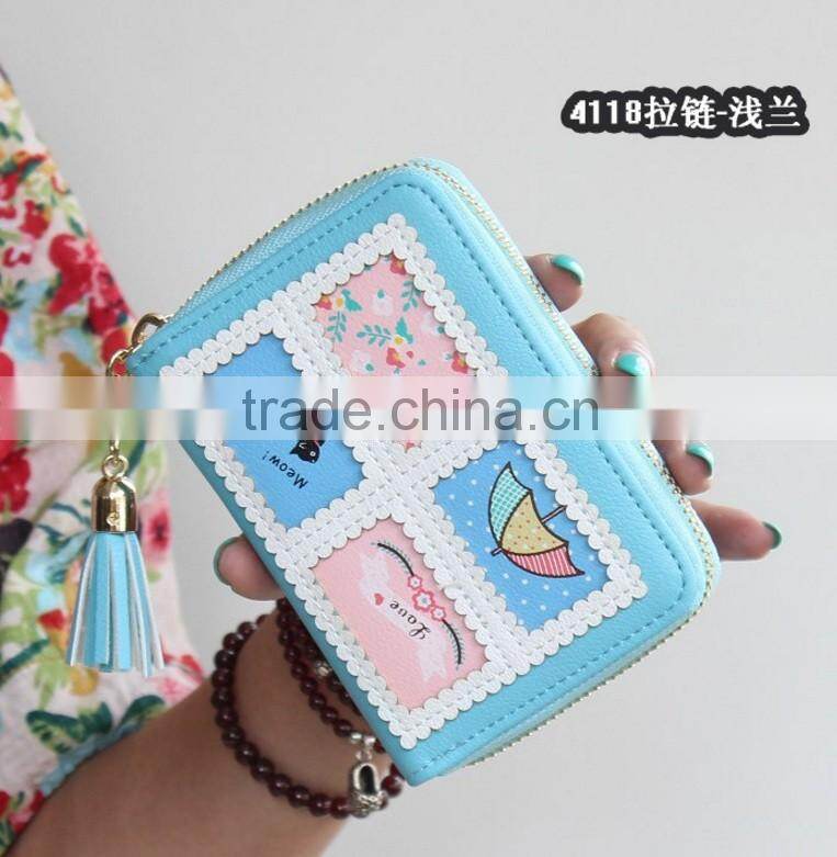 Mixed colorful purse Handbang for women Cartera Billetera para dama design with cartoon Giraffi