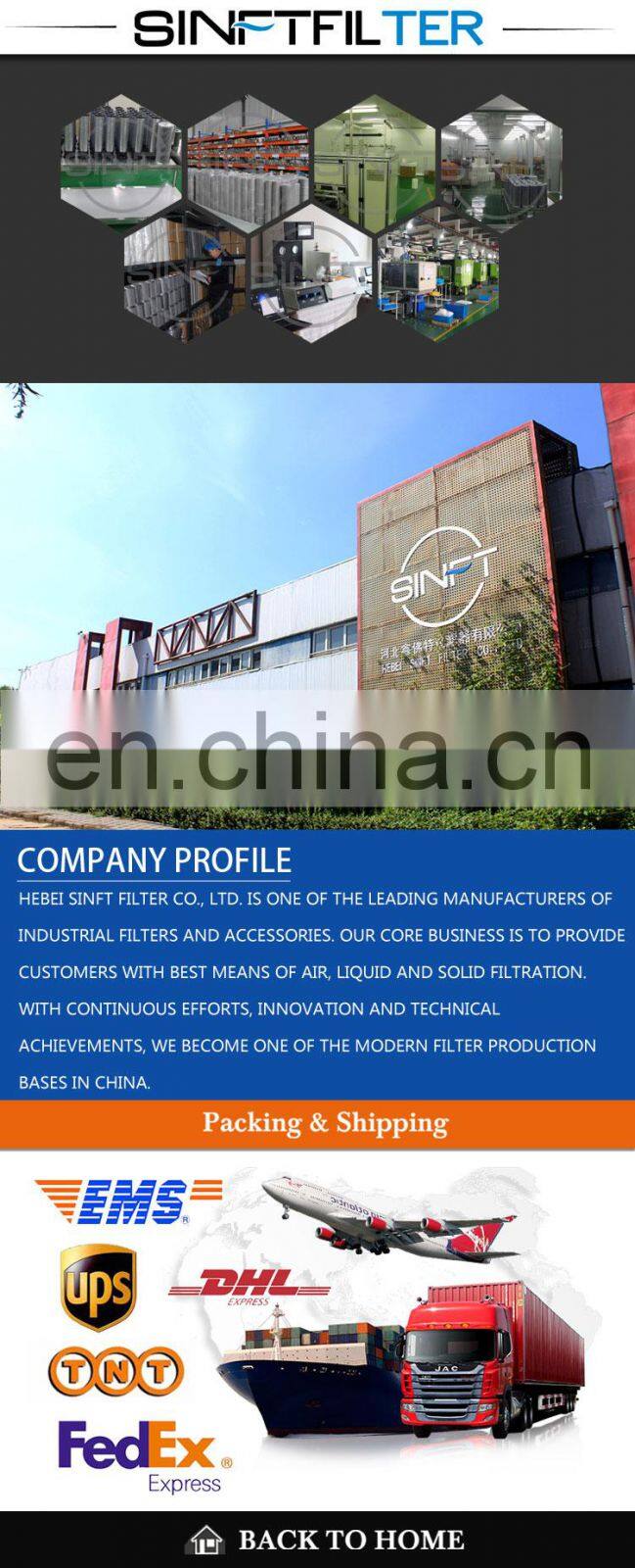 customerd hose washer powder sintered filter element D111G10B