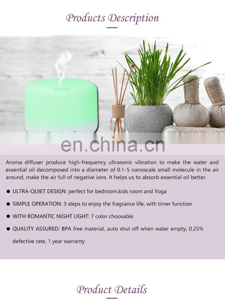 2021 500 ml Mist Difusores Aromaterapia Air Aromatic Aromatherapy Machine Diffuseur Humidifier Aroma Diffuser