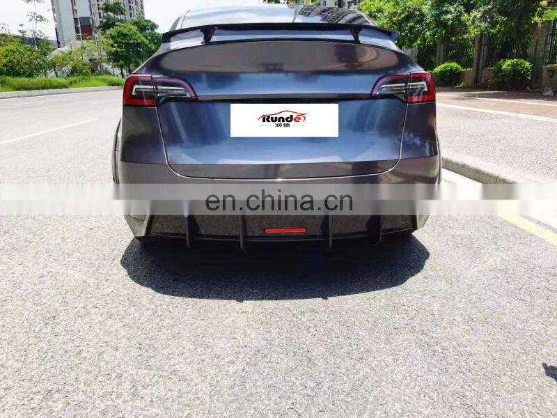 Runde Carbon Fiber Material Body Kit With Front Lip Side Skirts Wheel Eyebrow Rear Diffuser Spoiler For 2019+Tesla model Y body kit